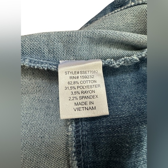 Story On Denim Button Front Bustier Crop Top NWT Size Large - Picture 8 of 9